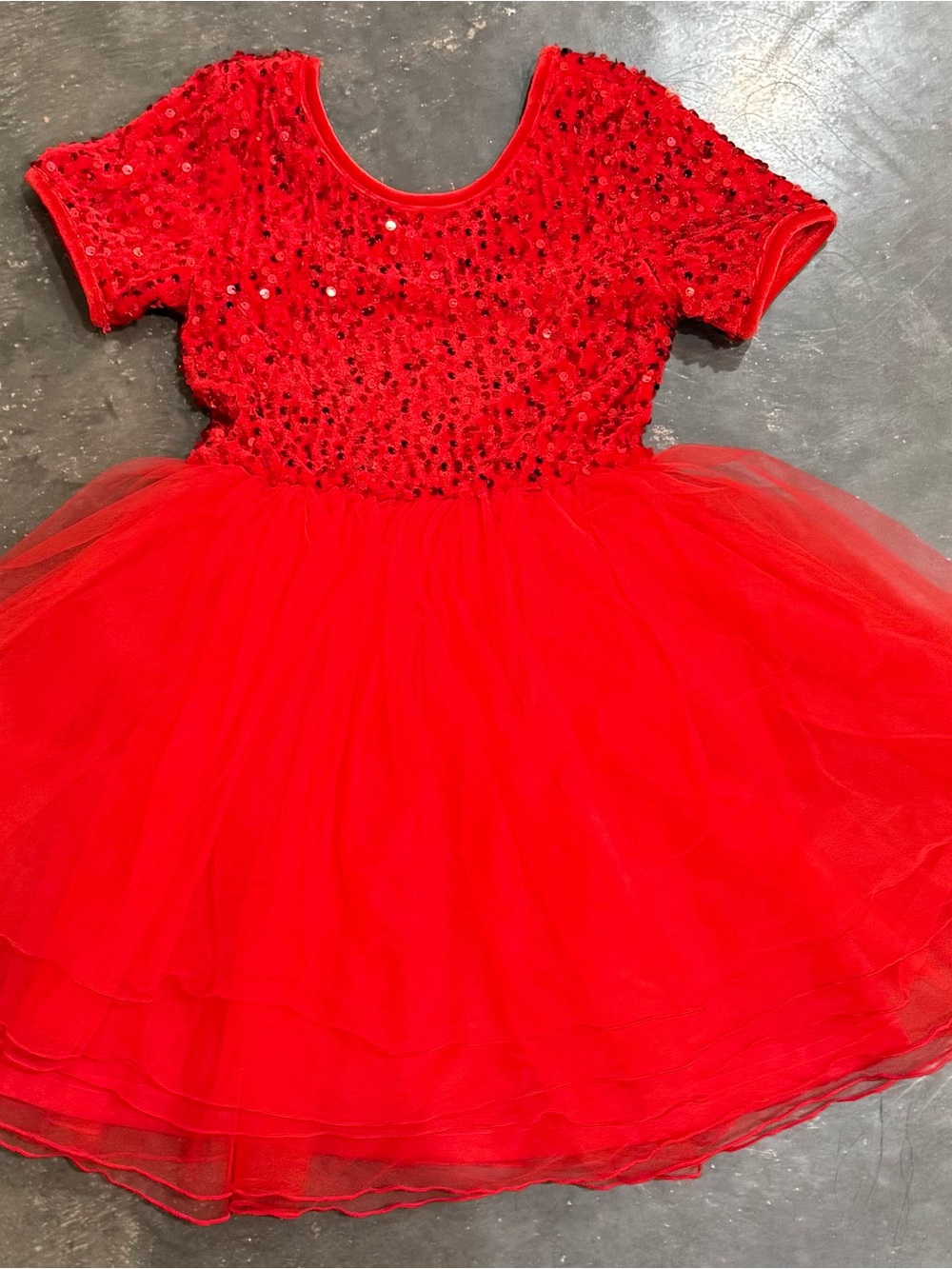 Red Sequin Tulle Party Dress for Kids - Formal